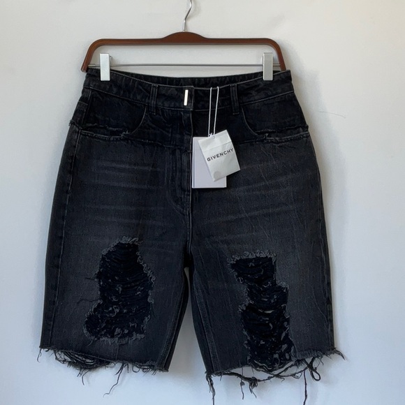 GIVENCHY Women Distressed Denim Shorts in Black size US 6 - Picture 4 of 8